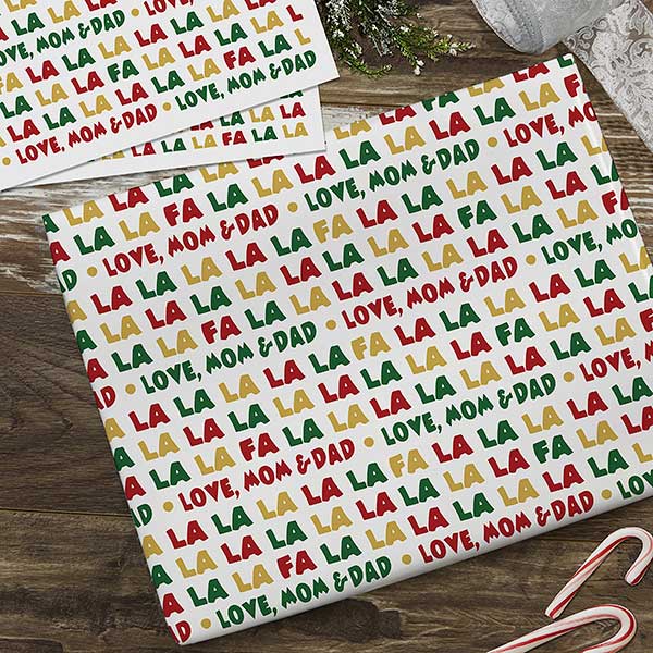 Personalized Christmas Wrapping Paper - Fa La La - 19729