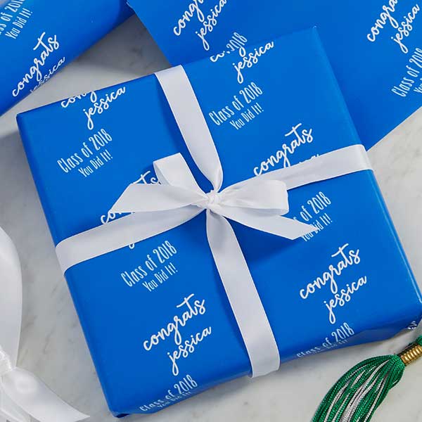 Step & Repeat Personalized Graduation Wrapping Paper
