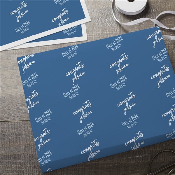 Personalized Graduation Wrapping Paper - Step & Repeat - 19730