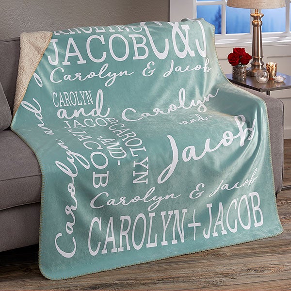 Personalized Romantic Couples Blanket - Couple In Love - 19756