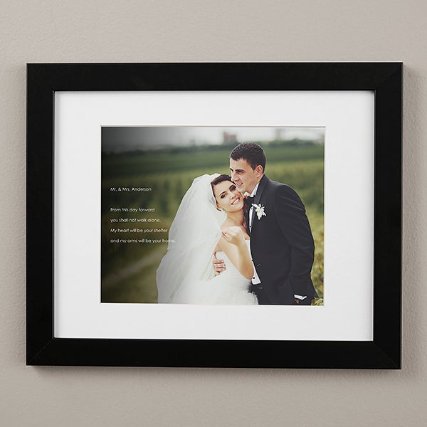 Framed Personalized Wedding Pictures With Text Overlay 11x14 Personalized Framed Wedding Photo Prints With Text Overlay 19787