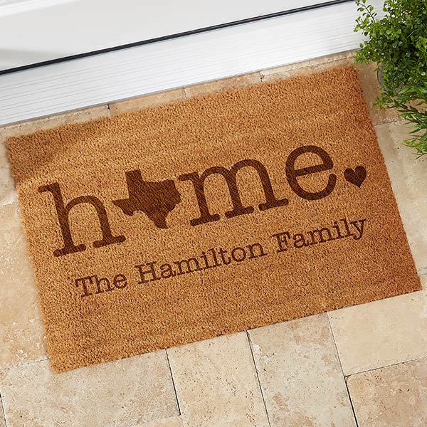 Personalized Coir Doormats Home State