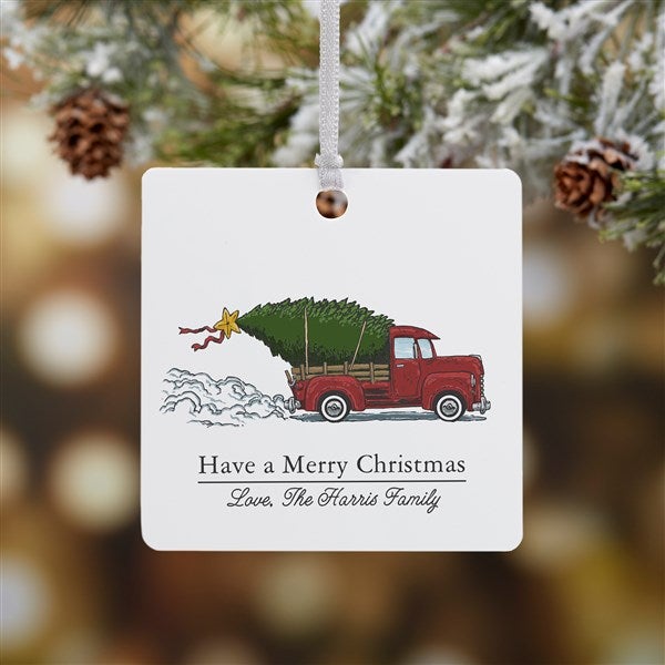 Personalized Vintage Truck Christmas Ornament - 19826