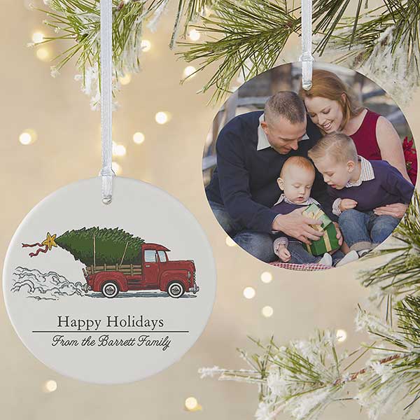 Personalized Vintage Truck Christmas Ornament - 19826