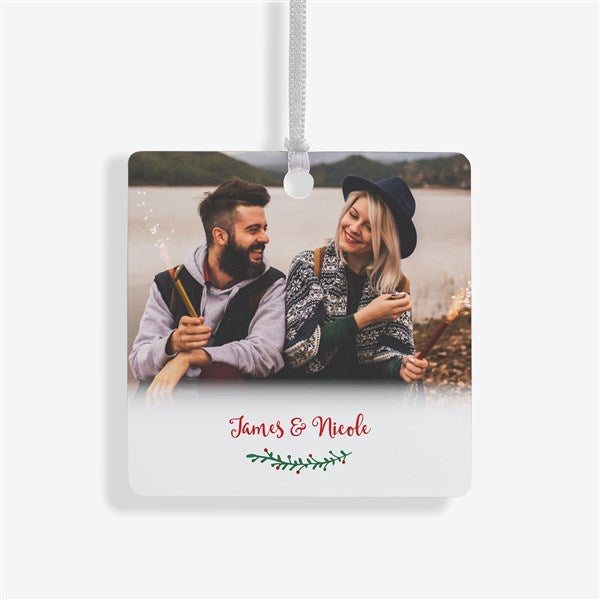 Personalized Family Photo Ornament - Holly Branch - 19827