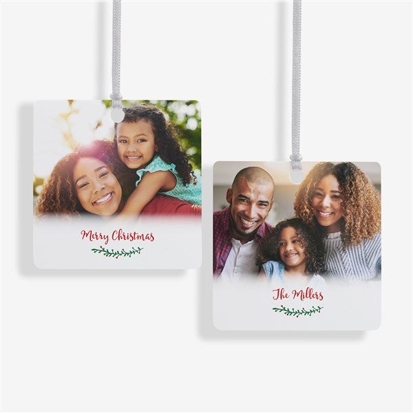 Personalized Family Photo Ornament - Holly Branch - 19827