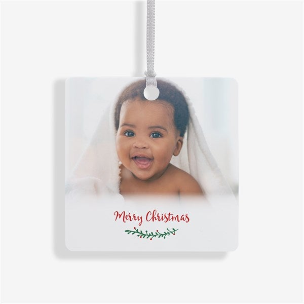Personalized Baby Photo Ornament - Holly Branch - 19829