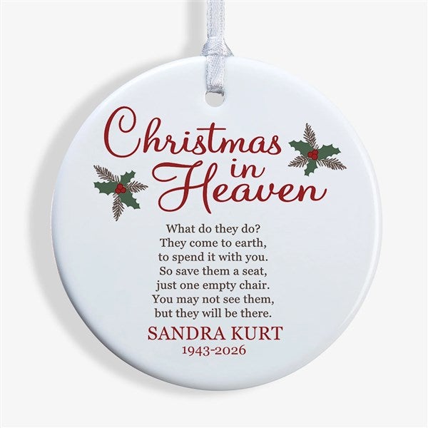 Personalized Memorial Ornament - Christmas In Heaven - 19879