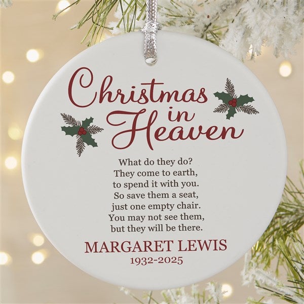 Personalized Memorial Ornament - Christmas In Heaven - 19879