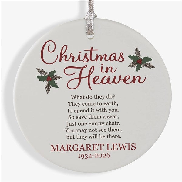 Personalized Memorial Ornament - Christmas In Heaven - 19879