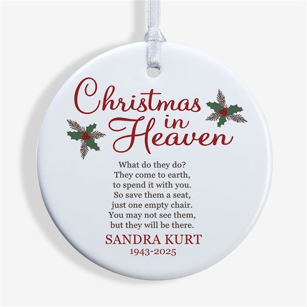 Personalized Memorial Ornament - Christmas In Heaven - 19879