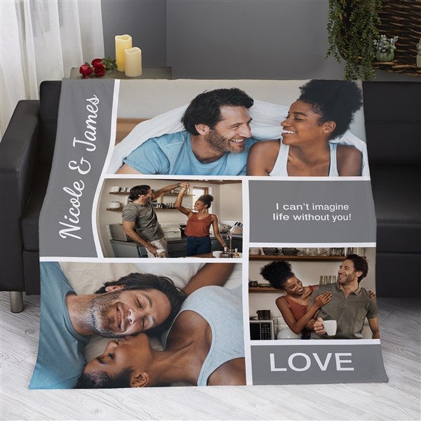 Personalized Photo Blankets - Love Photo Collage - 19890