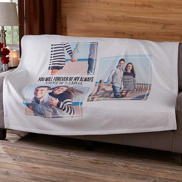 Personalized Sweatshirt Blanket - Romantic Photo Collage - 19892