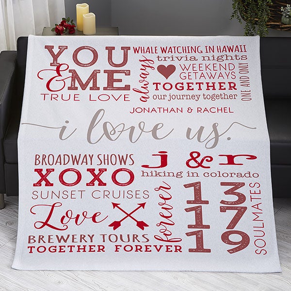Personalized Couple Blankets - I Love Us - 19969