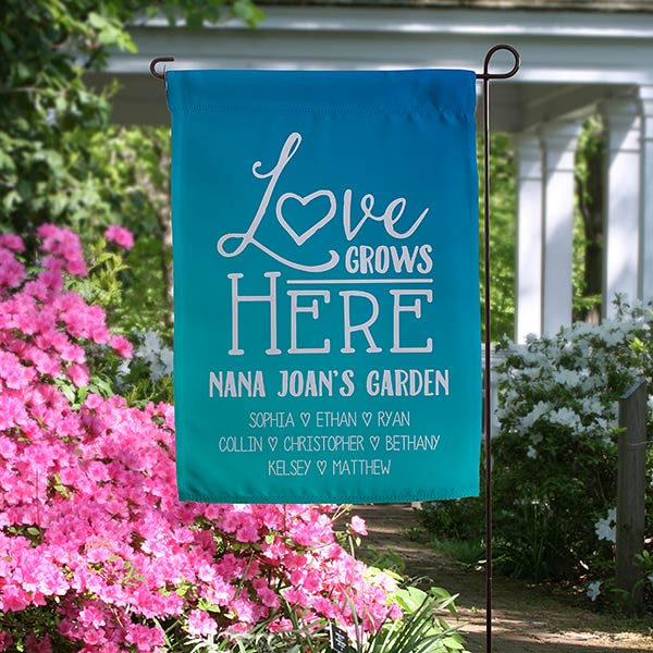 Personalized Garden Flag - Love Grows Here - 19995