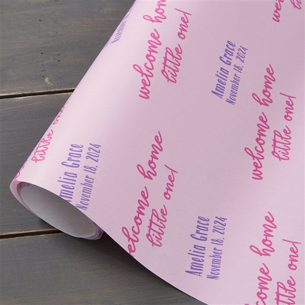 Step & Repeat Personalized New Baby Wrapping Paper Roll