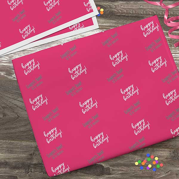 Personalized Birthday Wrapping Paper - Step & Repeat - 20035