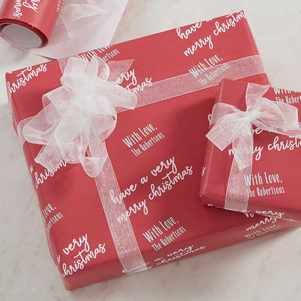 Step & Repeat Personalized Christmas Wrapping Paper Roll