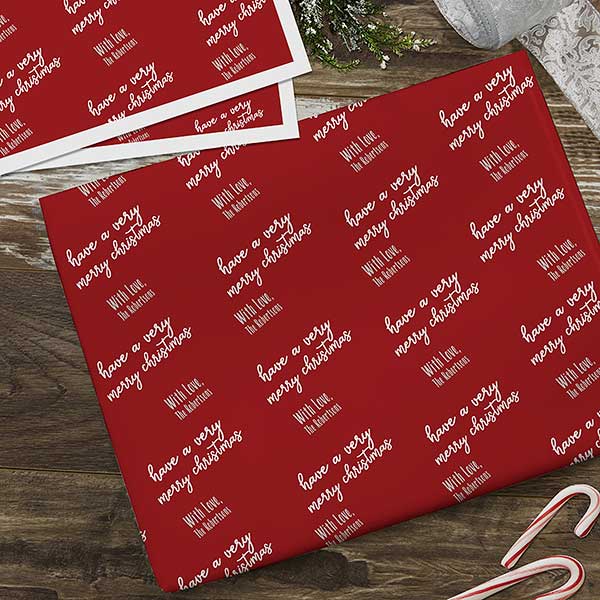 Personalized Christmas Wrapping Paper - Step & Repeat - 20036