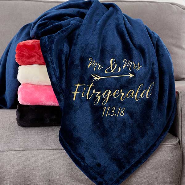 Sparkling Love 60x80 Custom Embroidered Fleece Blanket Wedding Gifts Custom Embroidered Fleece Blankets Sparkling Love 20057