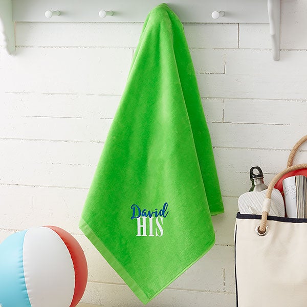 His & Hers Personalized Honeymoon Beach Towel - 20124