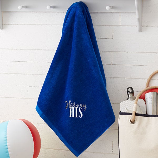 His & Hers Personalized Honeymoon Beach Towel - 20124