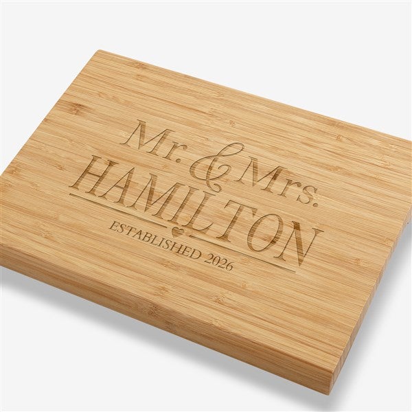 Wedding Couple Personalized Bamboo Cutting Board - 20126