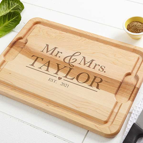 Engraved Cutting Board For Couple Personalized Couple Cutting Board Wedding Gift 5th Anniversary Gift Newlywed Kitchen Walnut Cherry Maple