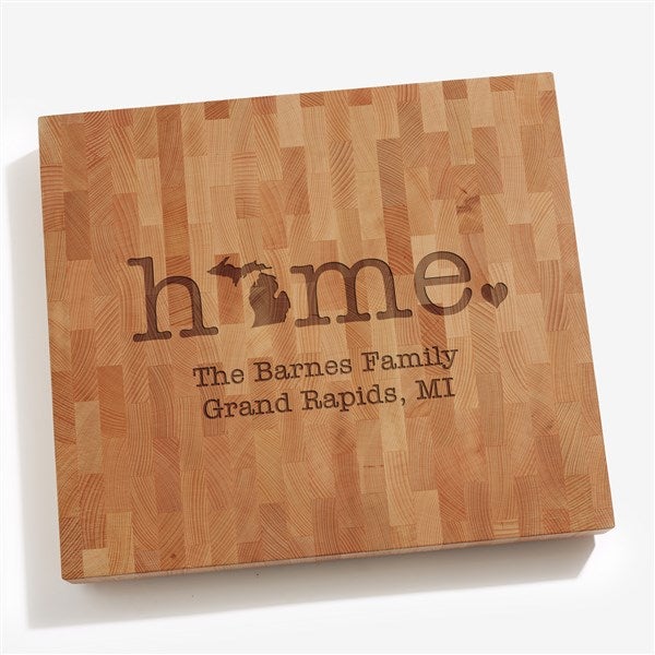Home State Personalized Butcher Block Cutting Board - 20132