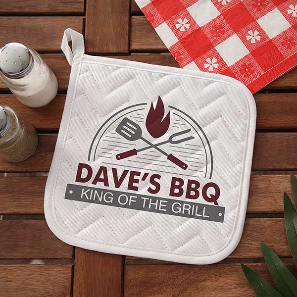 BBQ Grill Personalized Aprons & Potholders - 20134