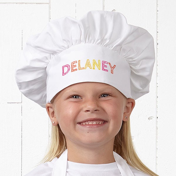 Personalized Aprons & Chef Hats for Kids - Stencil Name - 20141