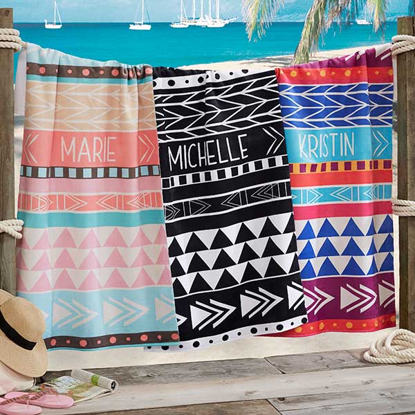 Bohemian Chic Personalized Beach Towel - 20142