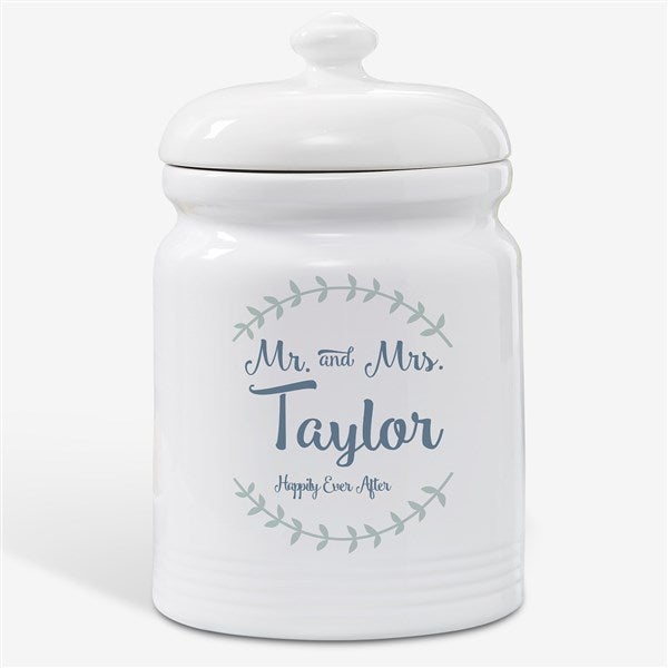 Personalized Cookie Jar - Mr & Mrs Laurel Leaf - 20145