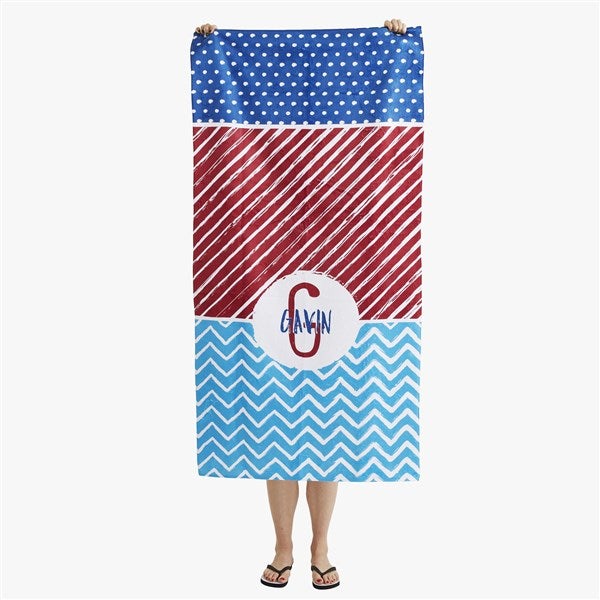 Personalized Beach Towels - Colorful Name - 20147