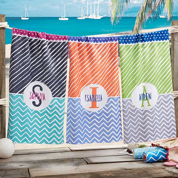 Personalized Beach Towels - Colorful Name - 20147