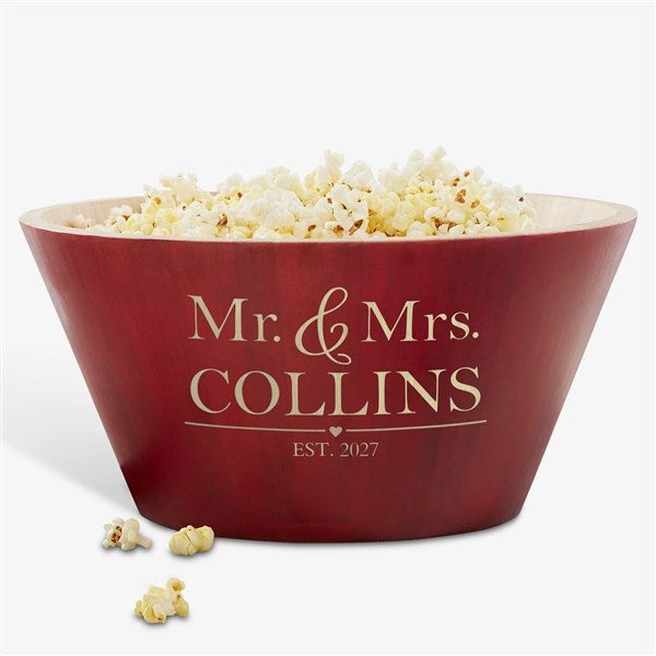 Personalized Red Bamboo Bowls - Wedding Couple - 20149