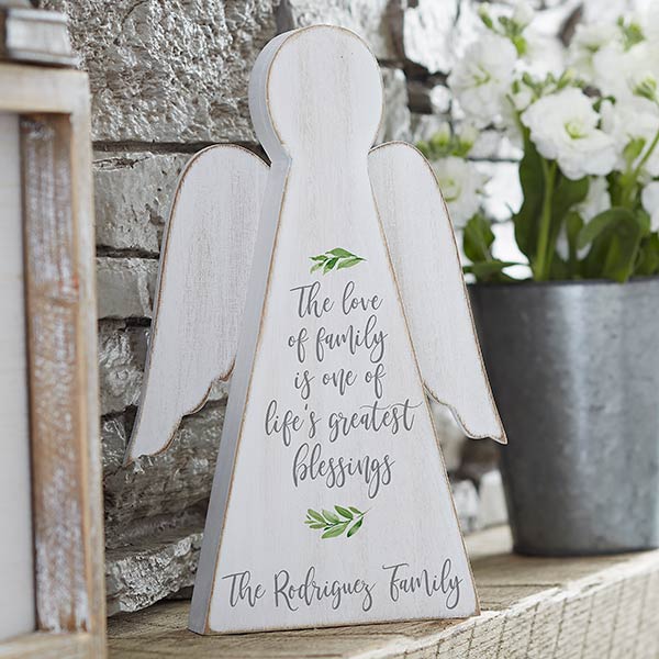 Family Blessing Personalized Wood Angel - 20163