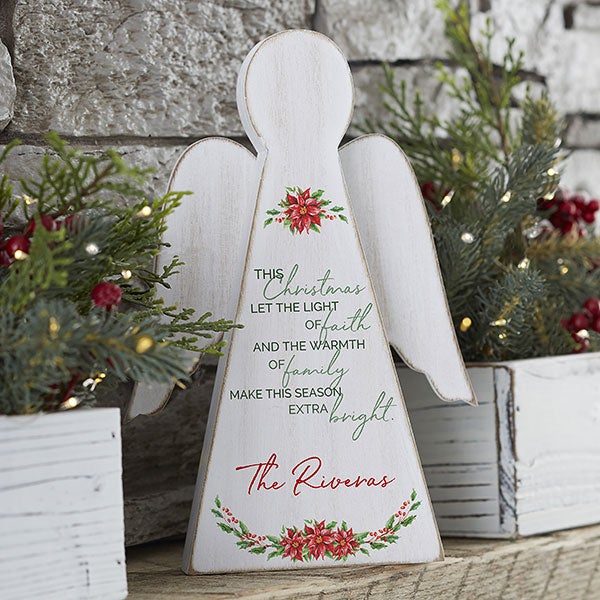 Christmas Blessings Personalized Wood Angel - 20168