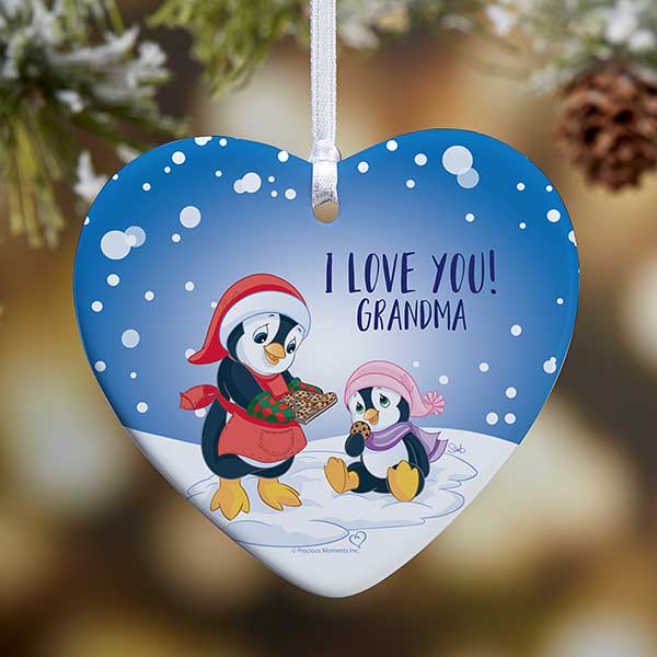 Personalized Precious Moments Penguin Heart Ornament - 20190