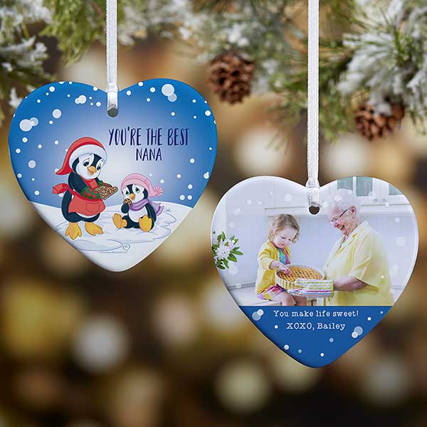 Personalized Precious Moments Penguin Heart Ornament - 20190