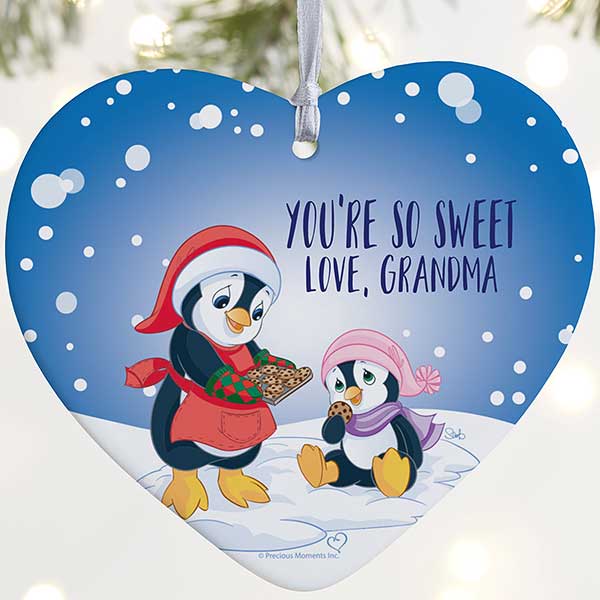 Personalized Precious Moments Penguin Heart Ornament - 20190