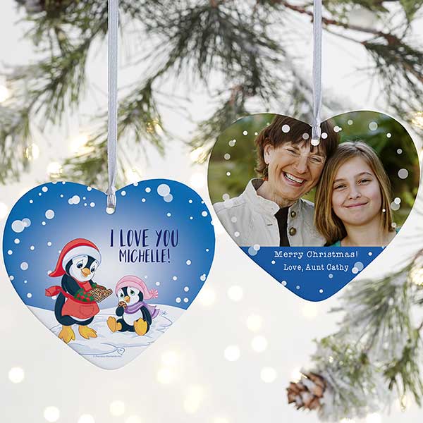 Personalized Precious Moments Penguin Heart Ornament - 20190