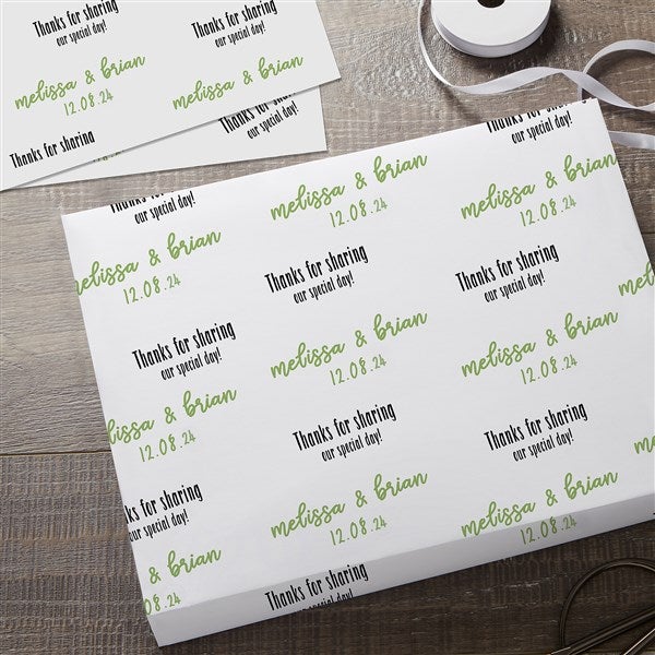 Personalized Wedding Party Wrapping Paper - Step & Repeat - 20204