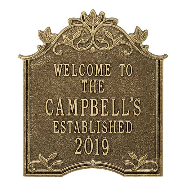 Personalized Outdoor Welcome Plaque - Hedra - 20243D