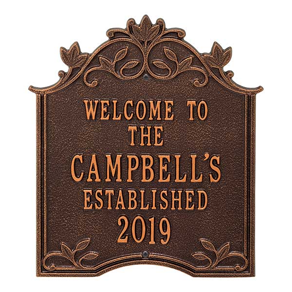 Personalized Outdoor Welcome Plaque - Hedra - 20243D