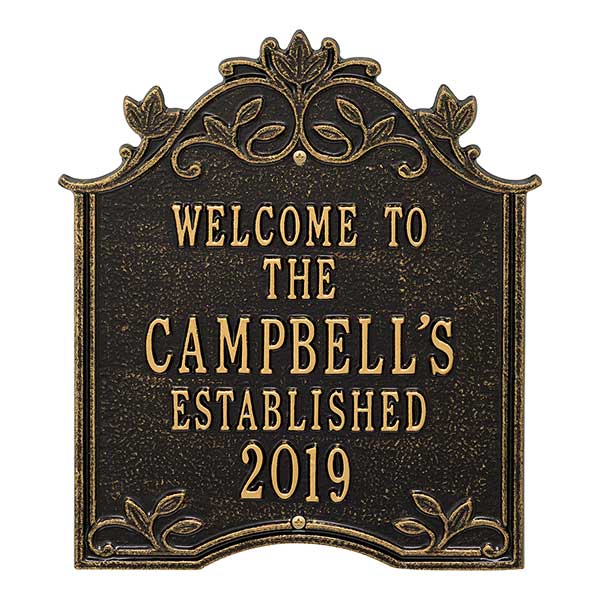 Personalized Outdoor Welcome Plaque - Hedra - 20243D