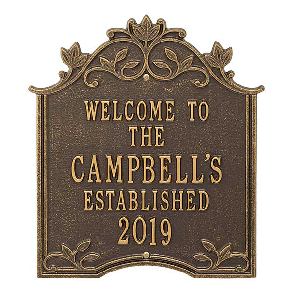 Personalized Outdoor Welcome Plaque - Hedra - 20243D