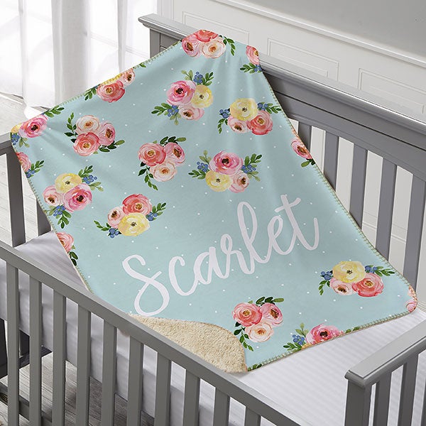 Personalized Floral Baby Blankets - 20250