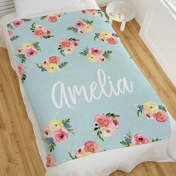 Personalized Floral Baby Blankets - 20250