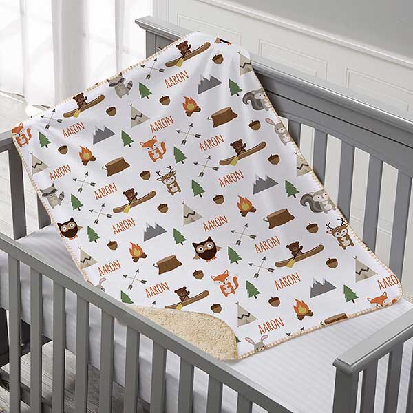 Woodland Adventure Personalized Baby Blankets - 20253